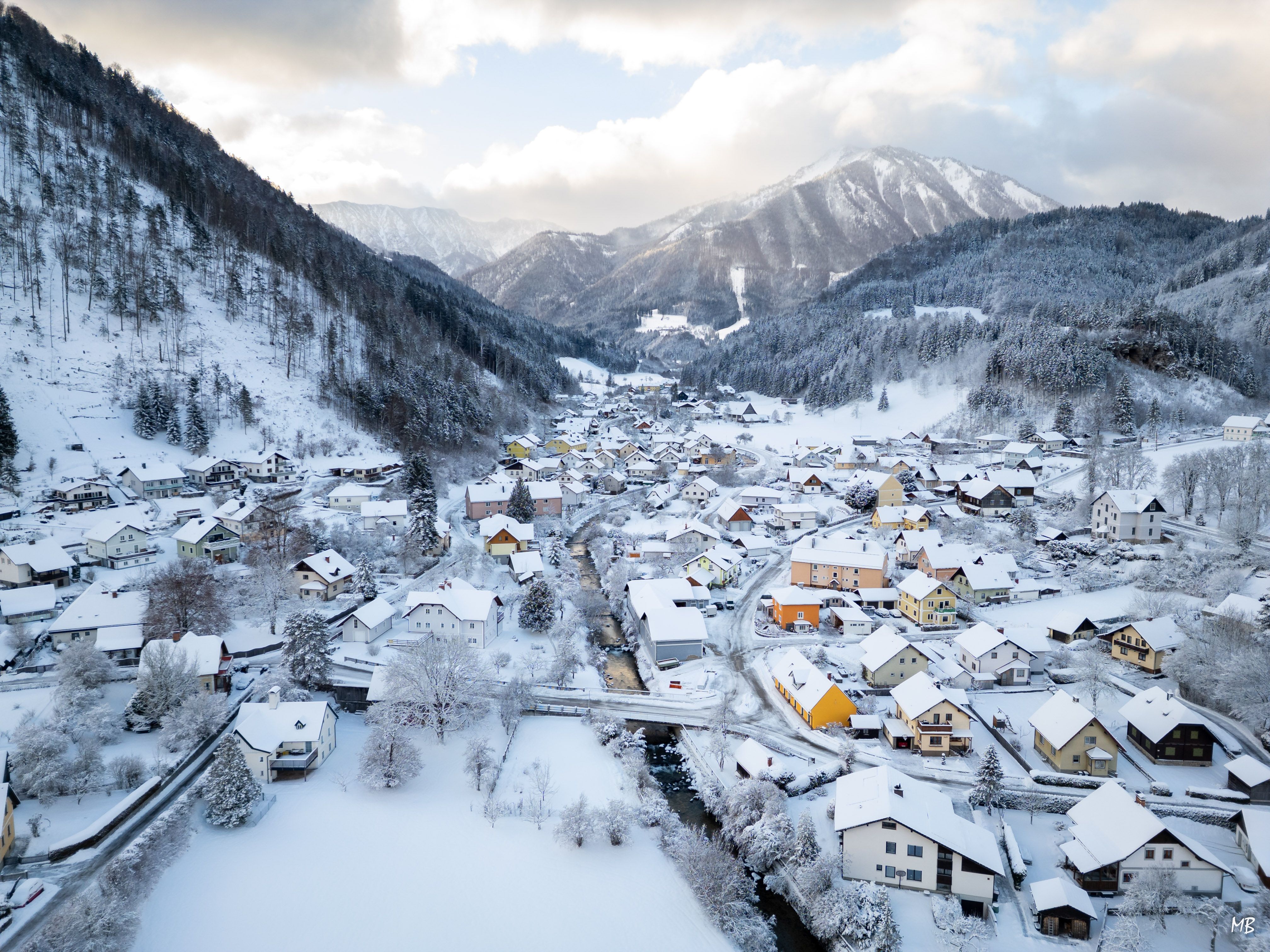 Ansicht Winter Hollenstein an der Ybbs